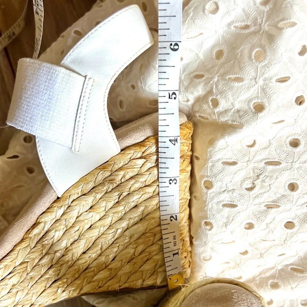 Altar'd State,White/Tan Wedge Sandals, Versatile, Soft Foot Pad,Size 8.5